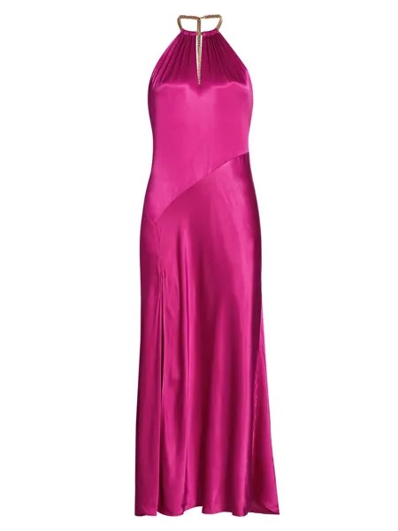 Атласное платье Kazia с лямкой на шее ASTR The Label, фуксия
