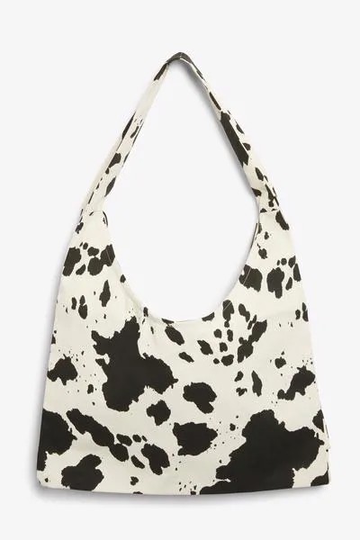 Cow print banana tote bag