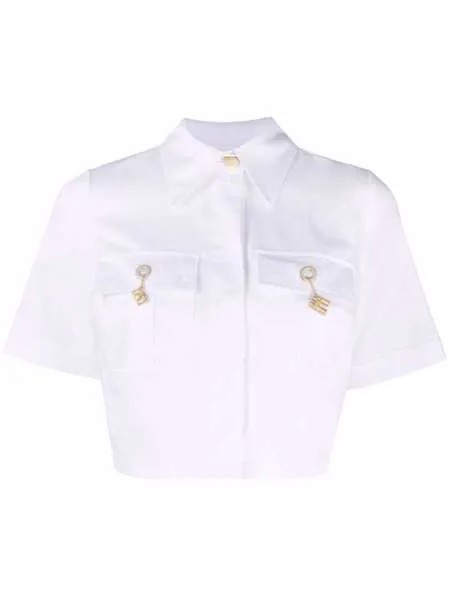 Elisabetta Franchi укороченная рубашка с короткими рукавами
