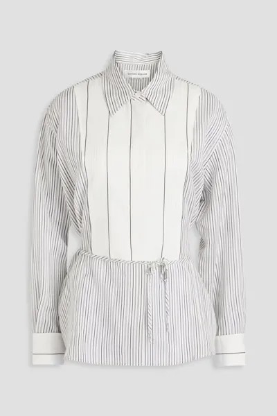 Полосатая рубашка из крепа Victoria Beckham, цвет Off-white