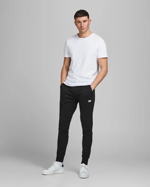 Черные мужские длинные спортивные брюки Jack & Jones, черный