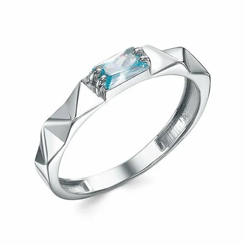 Кольцо Яхонт, серебро, 925 проба, фианит, размер 17, голубой
