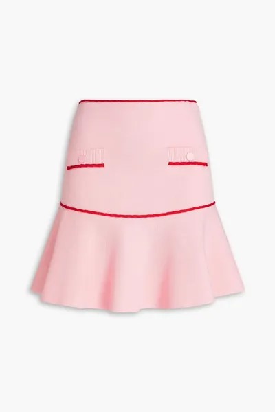 Рифленая двухцветная мини-юбка эластичной вязки Claudie Pierlot, розовый