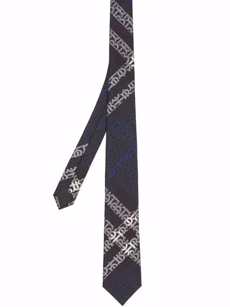 Burberry шелковый галстук с монограммой