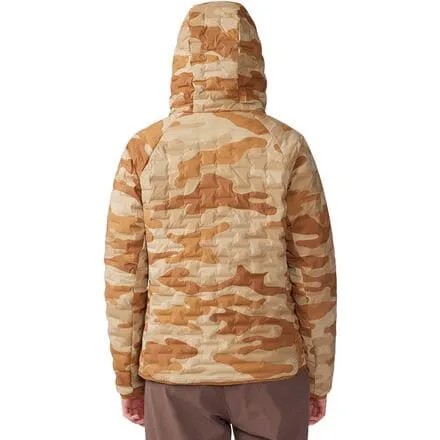 Легкий пуловер с капюшоном Stretchdown женский Mountain Hardwear, цвет Copper Clay Camo Print