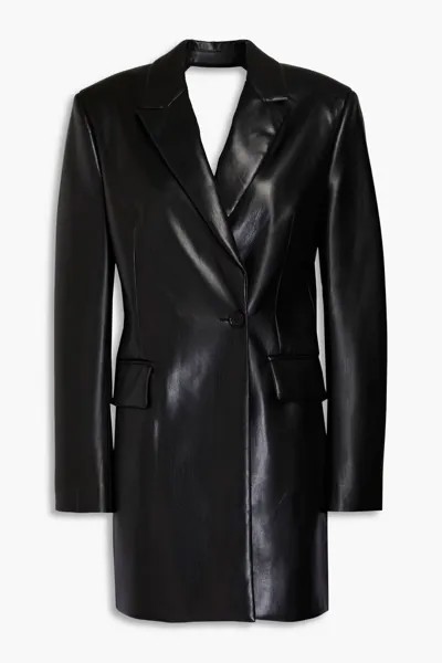 Платье мини из искусственной кожи с вырезом Msgm, черный