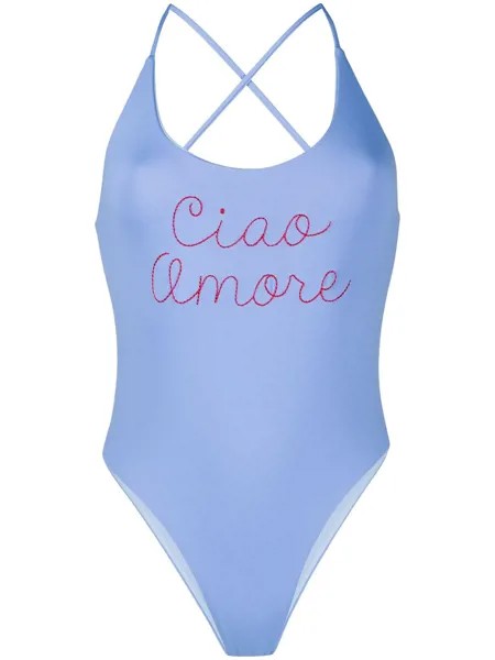 Giada Benincasa купальник с надписью Ciao Amore