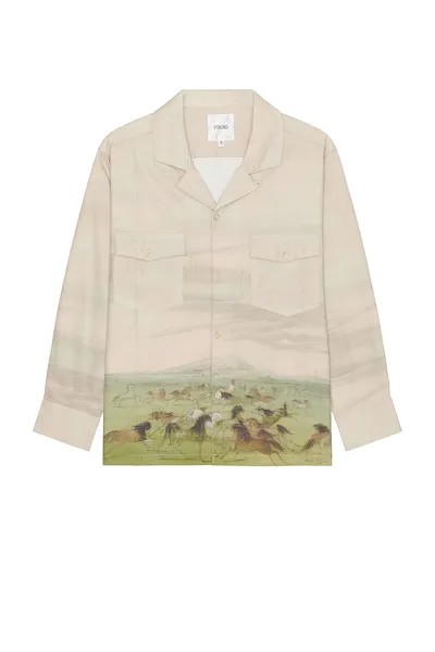 Рубашка Found Wildlife Field Long Sleeve Camp, кремовый
