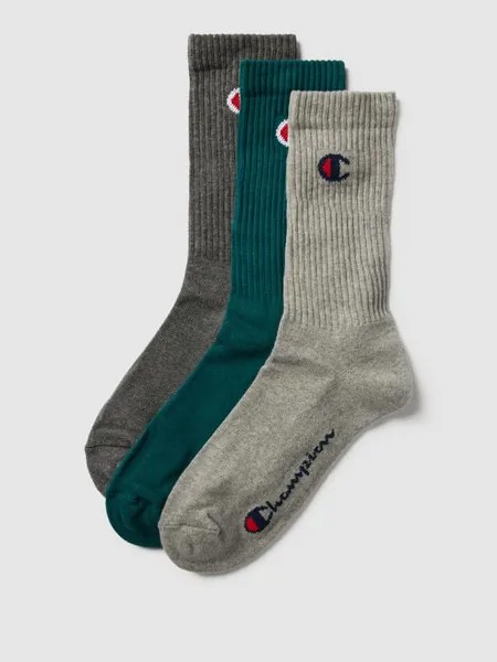 Носки с этикеткой, в упаковке 3 шт., модель Crew Socks CHAMPION, зеленый