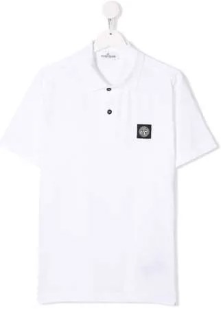 Stone Island Junior рубашка поло с нашивкой-логотипом