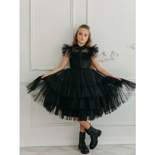 Платье, размер 122-128, черный