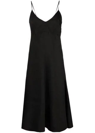 Jil Sander расклешенное платье миди с V-образным вырезом