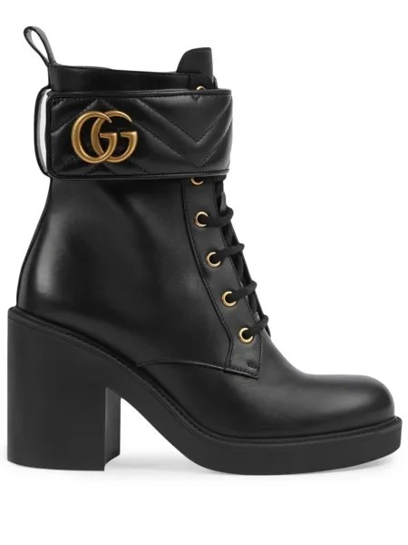 Gucci ботинки с декором Double G, черный