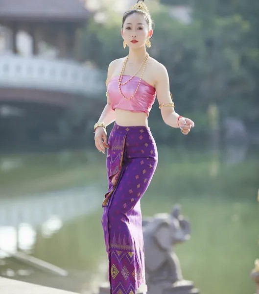 Блузка женская облегающая, пикантный топ с оборками на груди, юбка фазана, комбинезон для купания ног, одежда для техника, Таиландская