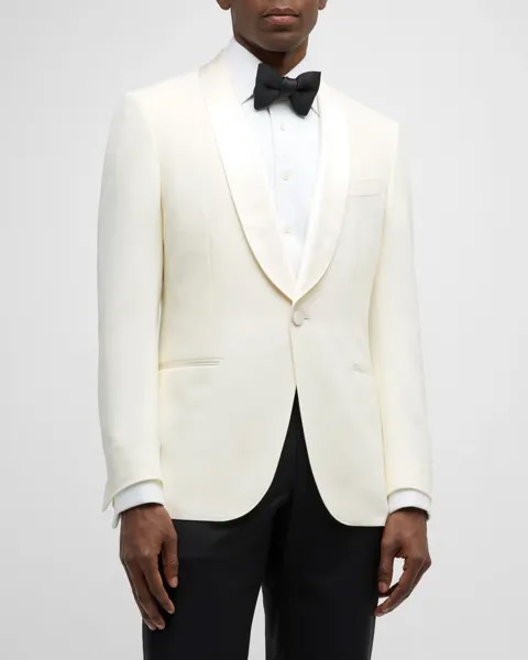 Мужской шерстяной смокинг с шалью ZEGNA, цвет Natural Solid
