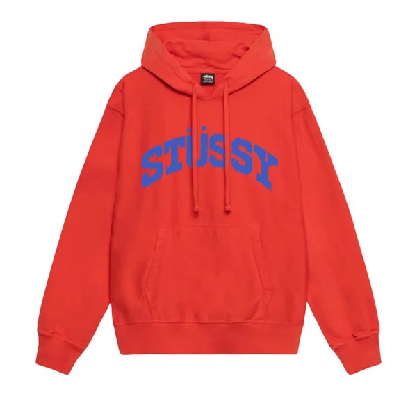 Толстовка Stussy Block Sport, окрашенная в пигмент, Томатный