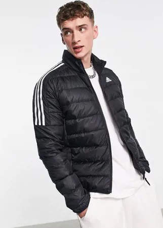 Черный пуховик с тремя полосками adidas Outdoors-Черный цвет