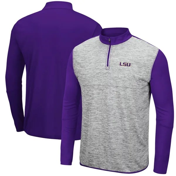 Мужская куртка с застежкой-молнией без четверти серо-фиолетового цвета LSU Tigers Prospect Colosseum
