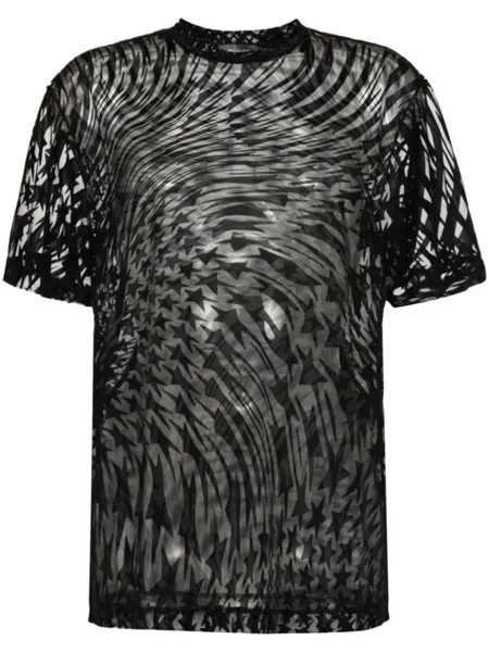 Mugler футболка с принтом, черный
