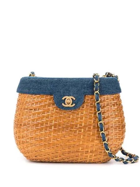 Chanel Pre-Owned сумка-корзина со вставкой из денима