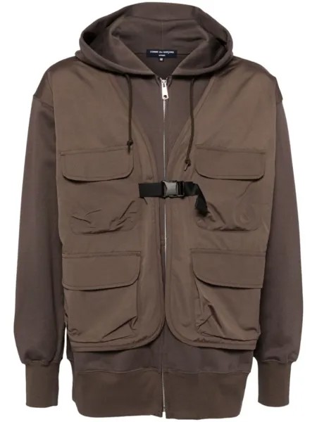 Comme des Garçons Homme многослойная куртка с капюшоном, коричневый