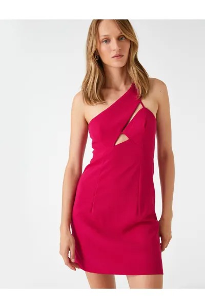 Мини-вечернее платье на одно плечо Koton, розовый