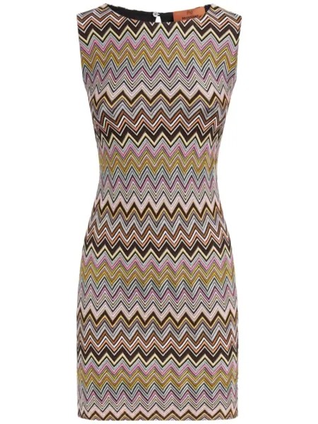 Missoni платье мини без рукавов с узором зигзаг, коричневый