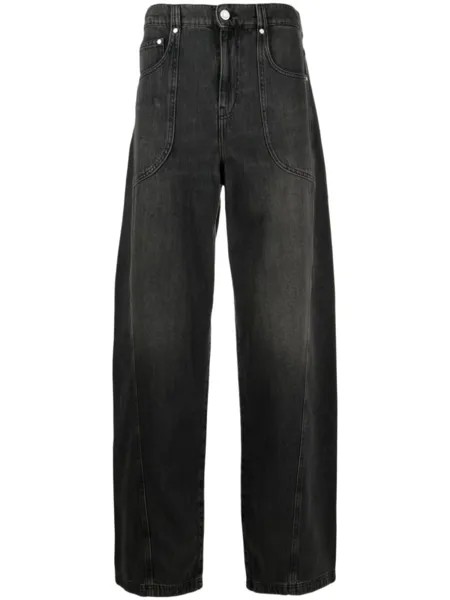 Trussardi джинсы широкого кроя с завышенной талией, черный