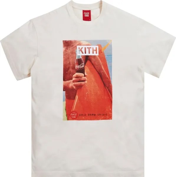 Футболка Kith x Coca-Cola Surfboard Vintage Tee 'Ivory', кремовый