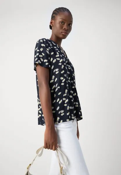 Футболка с принтом V NECK Esprit, темно-синий