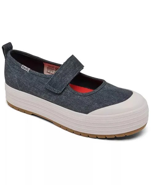 Женские повседневные кроссовки из парусины на платформе Mary Jane от Finish Line Keds, синий