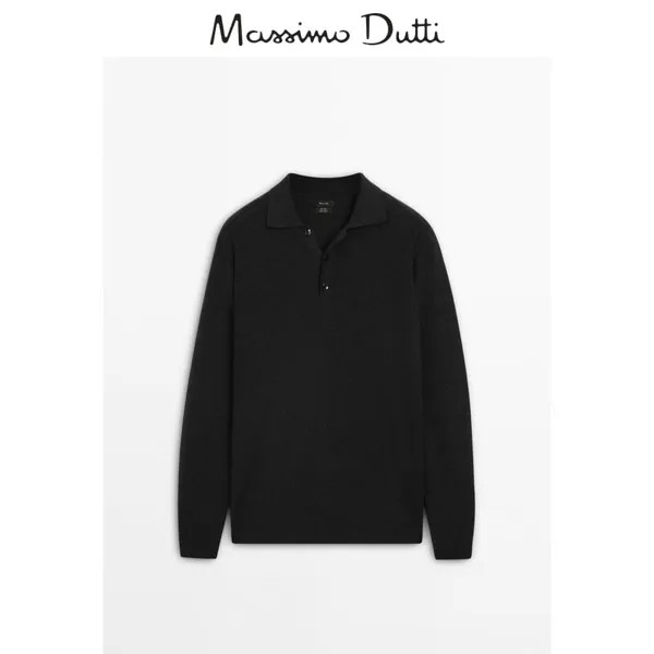 Свитер мужской Special Massimo Dutti с длинными рукавами, черный