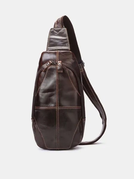 Мужской Натуральная Кожа Crossbody Сумка На открытом воздухе Leisure Retro Backpack