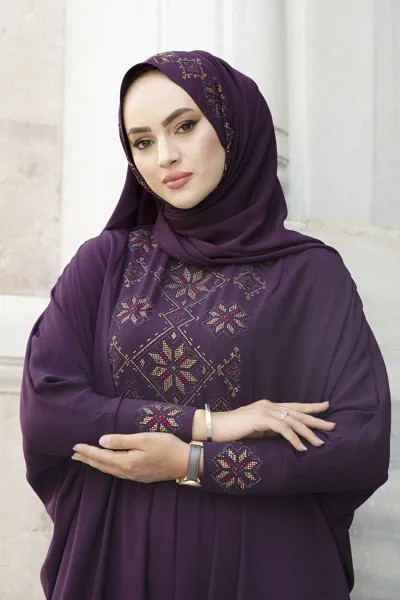 Шаль в подарок, абайя, двойной костюм, женская мусульманская абайя с длинным рукавом, женское искусственное мусульманское платье, Турция, ис...