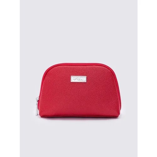 Косметичка A.Valentino на молнии, натуральная кожа, 6.5х14х21 см, подкладка, жесткое дно, красный