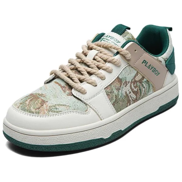 Кроссовки Playboy Skateboarding Shoes Men Low-top, черный/белый