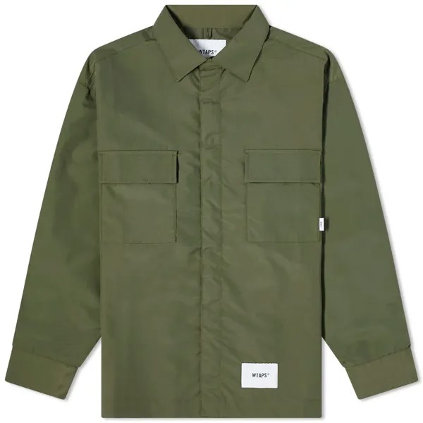 Рубашка Wtaps 08 Nylon Overshirt, цвет Olive Drab