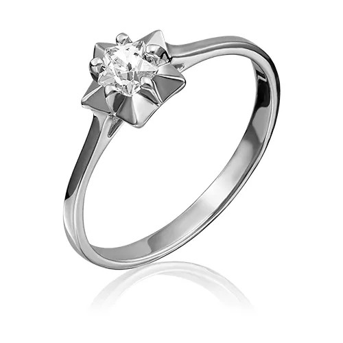 PLATINA jewelry Золотое кольцо с вставками Swarovski 01-4797-00-501-1120-38, размер 17,5