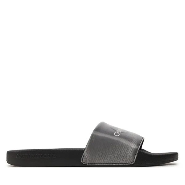 Шлепанцы Calvin Klein Jeans Slide Lenticular YM0YM00953 Black/Silver 0GN, черный