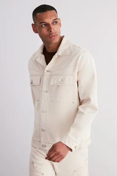 Свободная джинсовая куртка Trendyol, белый