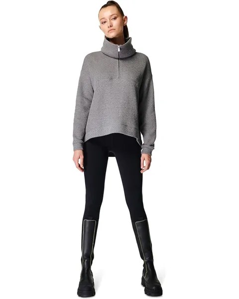 Свитер Sweaty Betty Restful Boucle 1/2 Zip Sweats, цвет Charcoal Marl