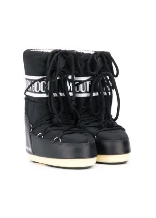 Moon Boot Kids зимние сапоги на шнуровке с логотипом