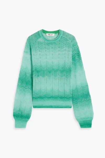 Джандина вязаный крючком свитер с эффектом металлик деграде Diane Von Furstenberg, зеленый