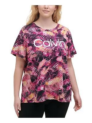 CALVIN KLEIN PERFORMANCE Женская фиолетовая футболка с коротким рукавом Active Wear Plus 2X
