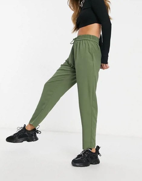 Мягкие спортивные брюки цвета хаки ASOS DESIGN-Зеленый цвет