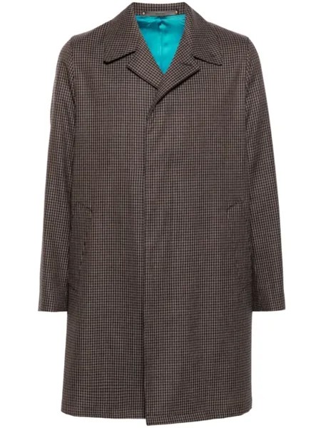 Paul Smith шерстяной пиджак в клетку, коричневый