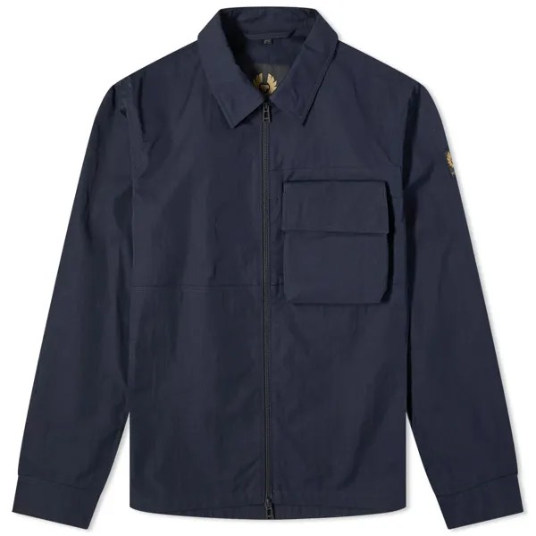 Рубашка Belstaff Runner Gabardine Overshirt, цвет Dark Ink