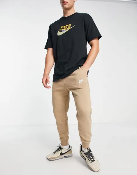 Флисовые спортивные штаны цвета хаки Nike Club
