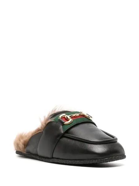Gucci слиперы с пряжкой Horsebit, черный