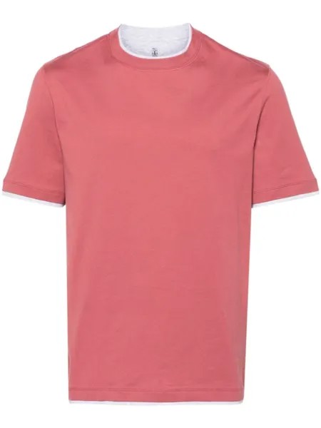 Brunello Cucinelli многослойная футболка, розовый